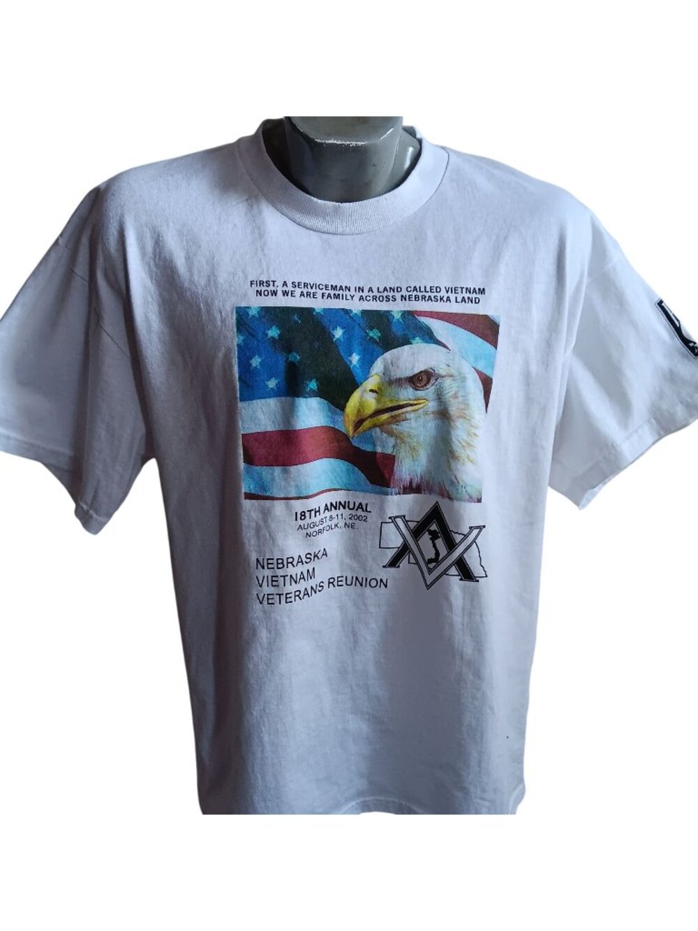 True Vintage T-shirt XL 2002 Nebraska Vietnam Veterans Reunion POW MIA T-Shirt